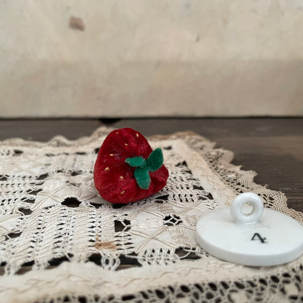 Antique Velvet Strawberry Pin Cushion