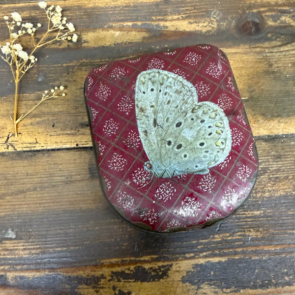 Vintage Butterfly Lid Tin