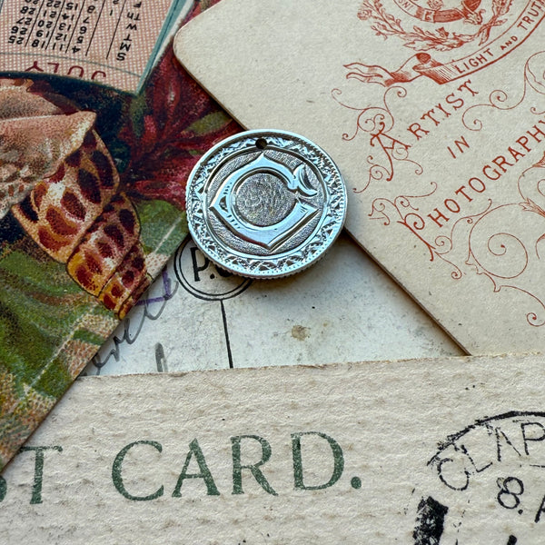 Victorian C Love Token Charm