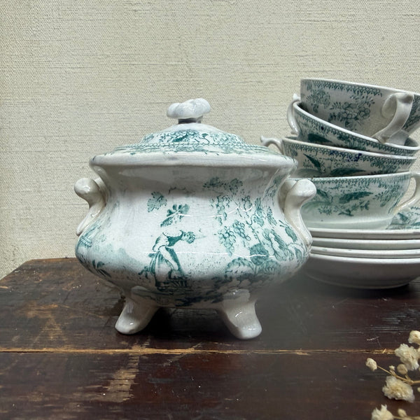 Victorian Teal Transfer Child Tea Set