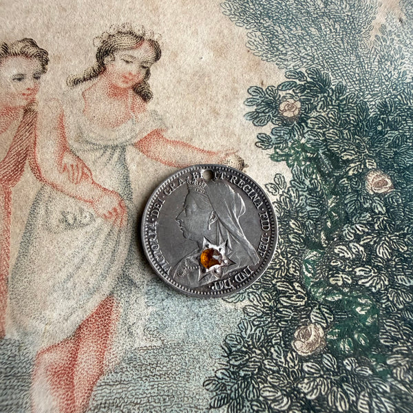 Victorian Gem Inset Love Token Charm