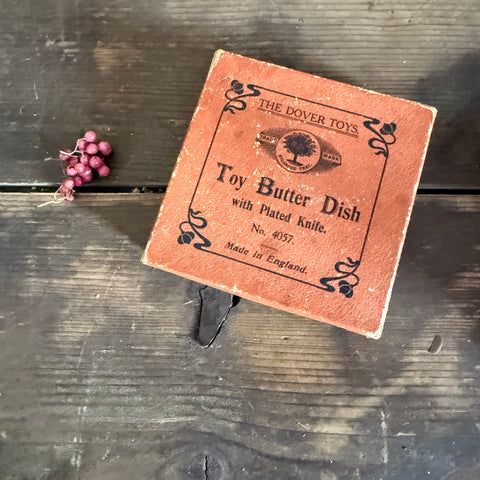 Vintage Miniature Childs Carved Butter dish