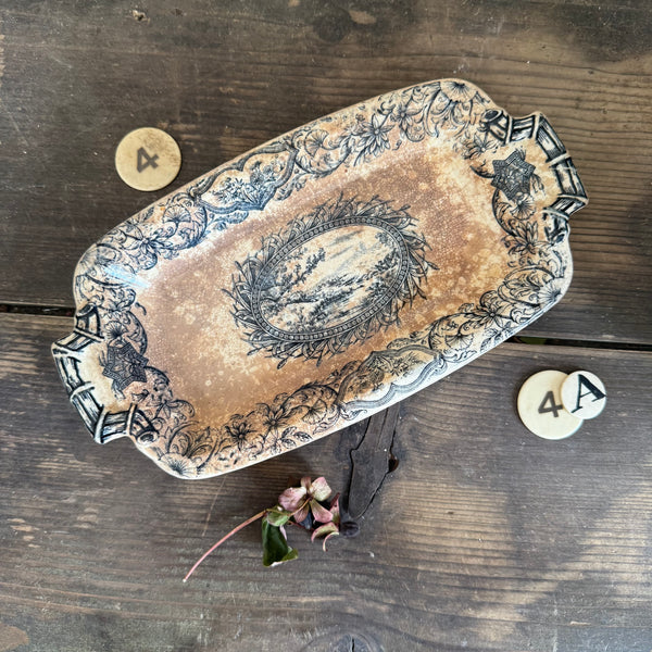 Antique Stained Rectangle Dish