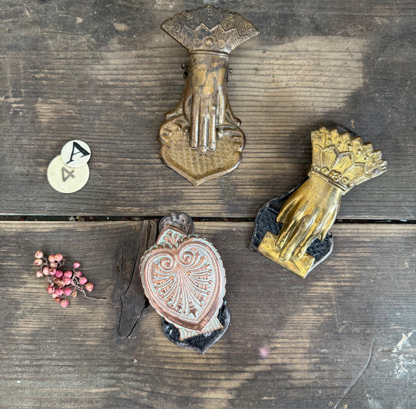 Antique Brass Hand Paper Clips