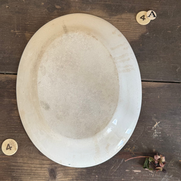 Antique Transferware Stained & Crazed Plate