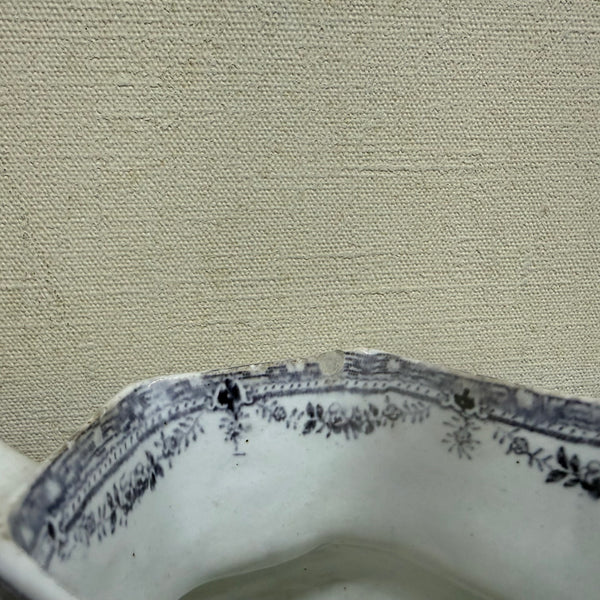 Beautiful Grey Antique Transfer Cow Jug