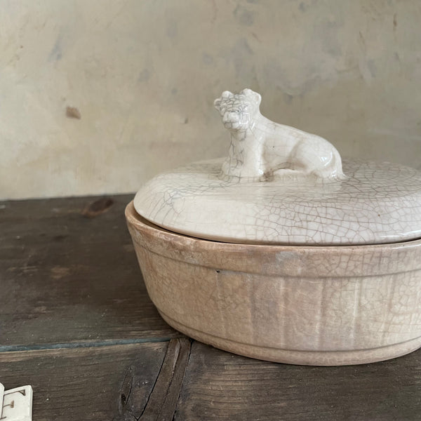 Antique Cow Lid Butter Dish