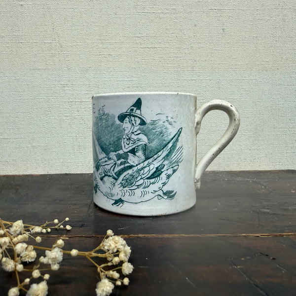 Antique Old Mother Goose Transfer Cup