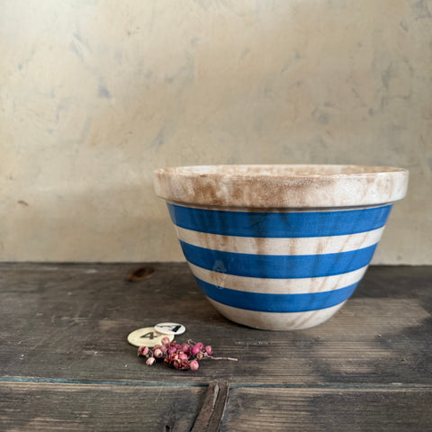 Vintage Blue Stripe Bowl