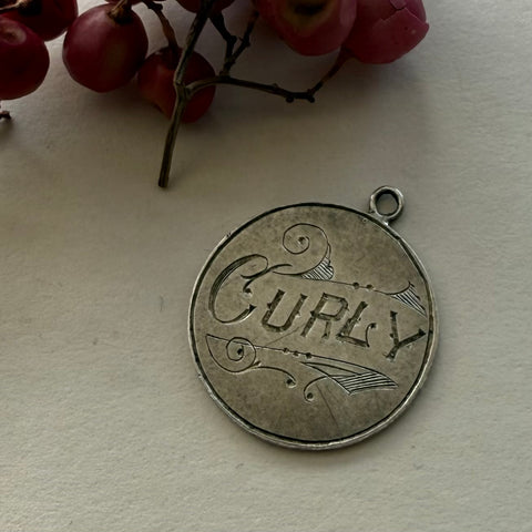 Victorian Curly Love Token Charm