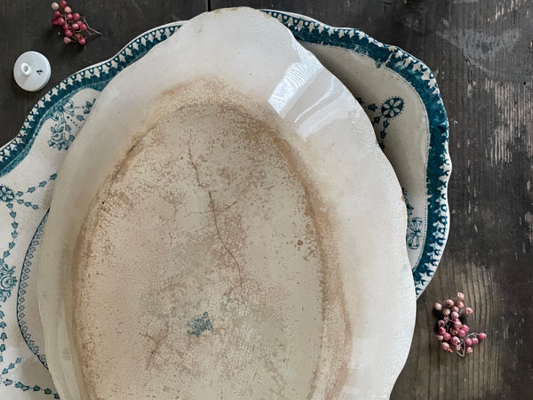Two Large Antique Meat Plates