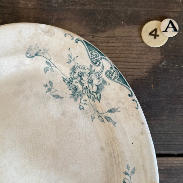 Antique Transferware Stained & Crazed Plate