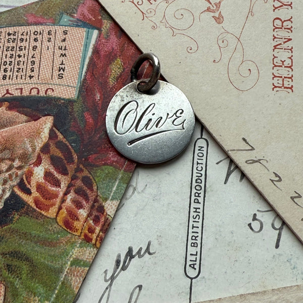 Victorian Olive Love Token Charm
