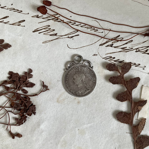Victorian WJN Initial Love Token Charm