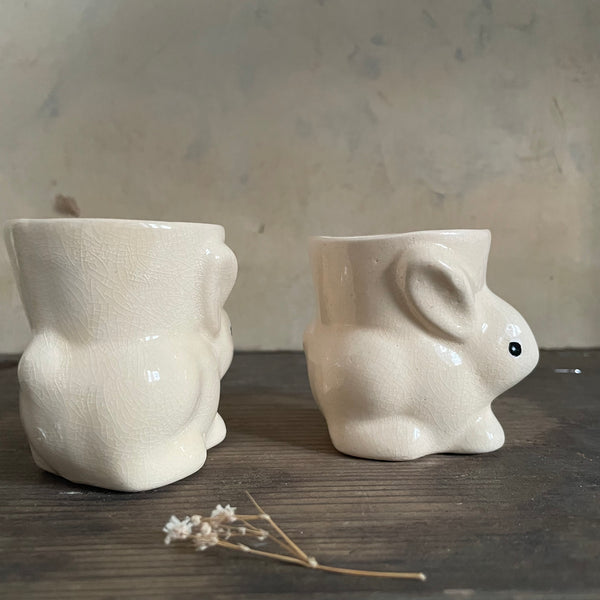 Two Vintage Rabbit Egg Cup