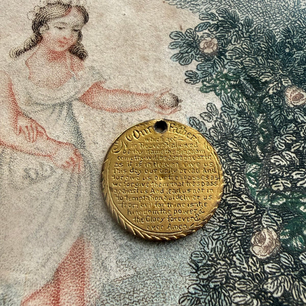 Victorian Lords Prayer Love Token Charm