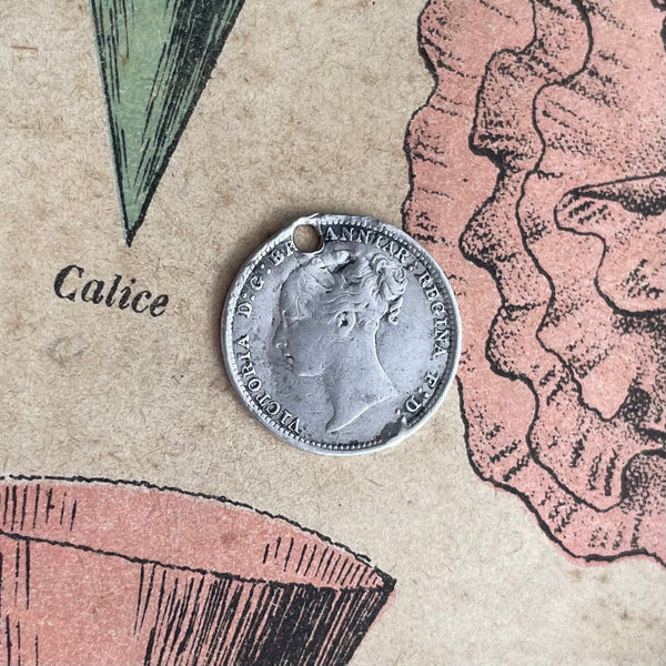 Victorian Floral Pictorial Love Token Charm