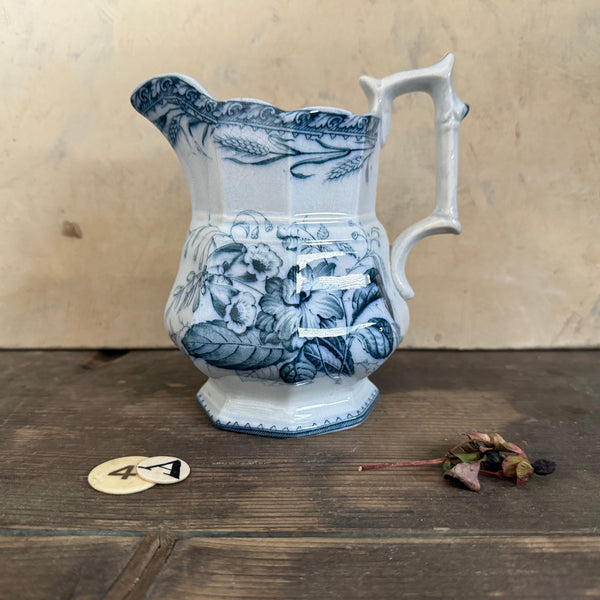 Antique Floral Transferware Jug