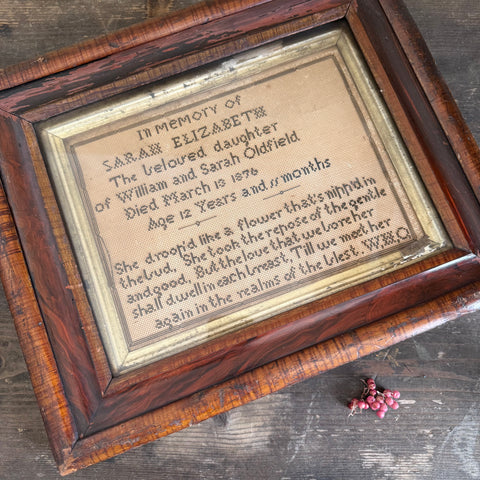 Antique 1876 Sampler
