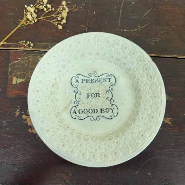 Victorian Staffordshire A Present for a Good Boy Plate