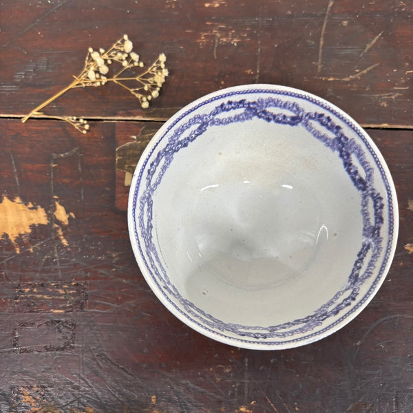 Antique Victorian Floral Purple Transfer Bowl