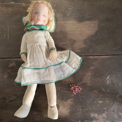Antique Straw filled Doll