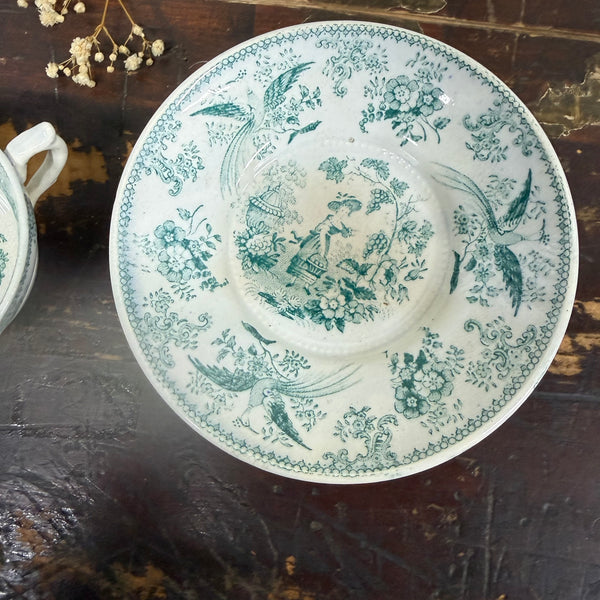 Victorian Teal Transfer Child Tea Set