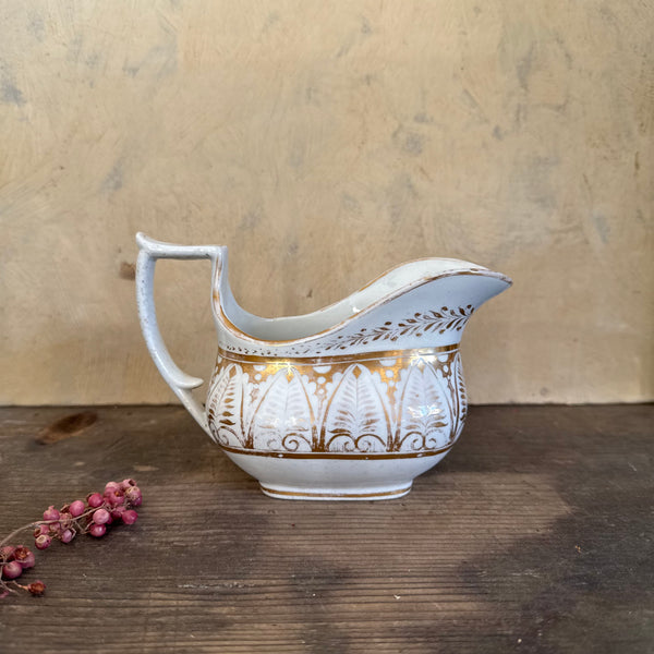 Pretty Antique White and Gold Jug