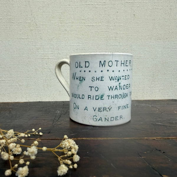 Antique Old Mother Goose Transfer Cup