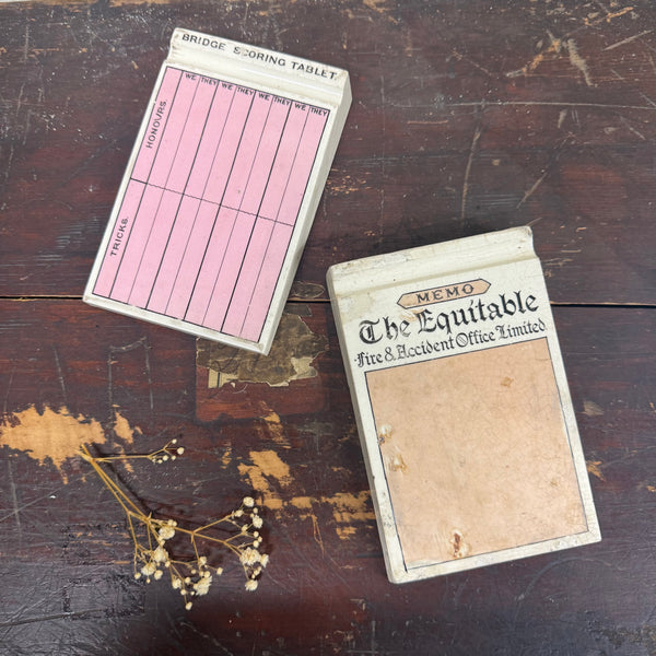 Rare Antique Ceramic Memoranda Block