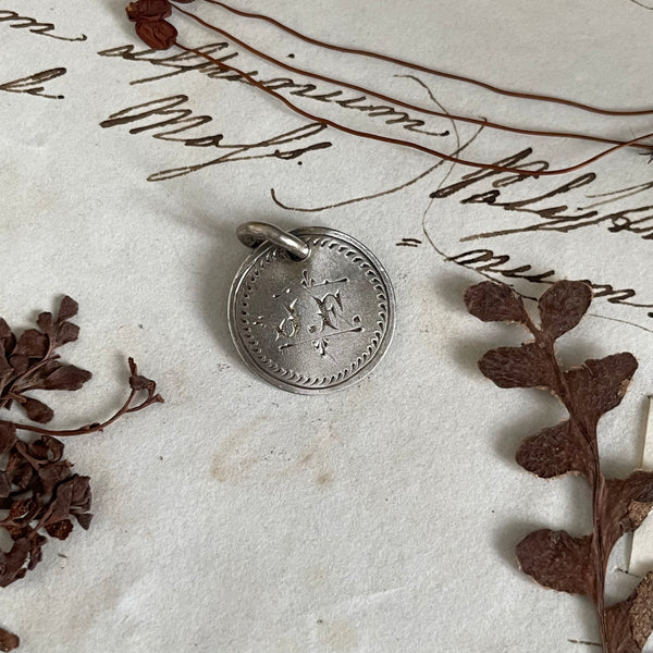 Victorian JF Initial Love Token Charm
