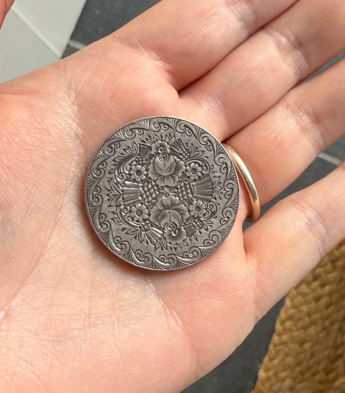 Floral Love Token Pendant Charm