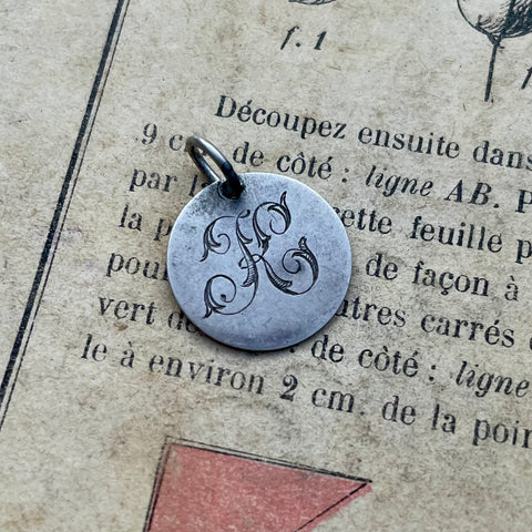 Victorian K Love Token Charm
