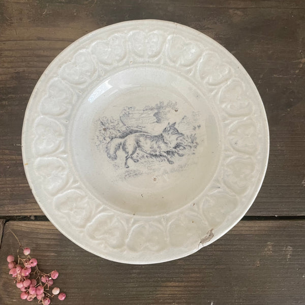 Antique Staffordshire Fox Plate