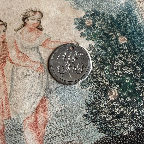 Victorian K Love Token Charm