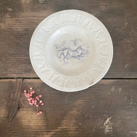 Antique Staffordshire Fox Plate