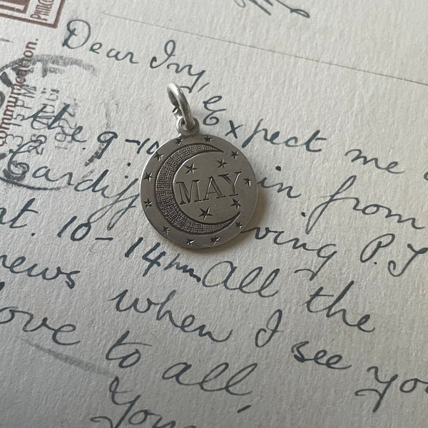 Victorian May with Moon Love Token Charm