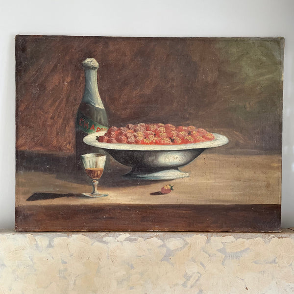 French Strawberries & Champagne Painting