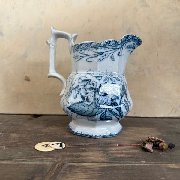 Antique Floral Transferware Jug