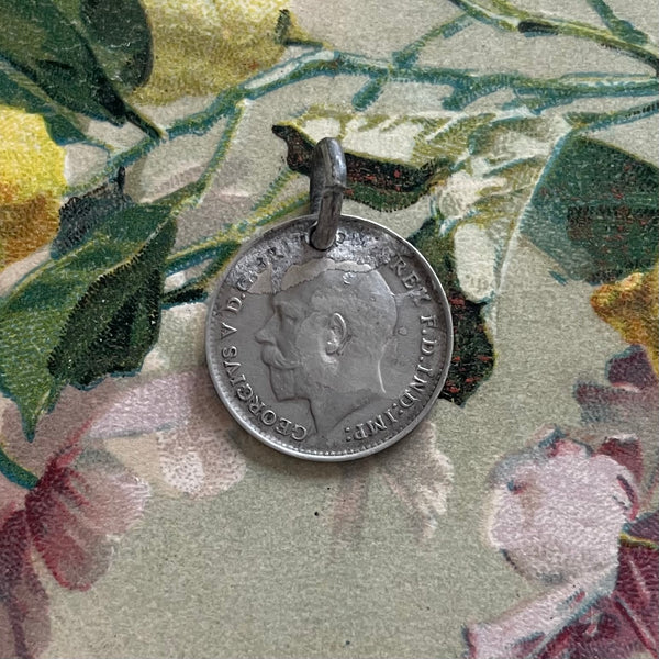 Victorian J with Bird Love Token Charm