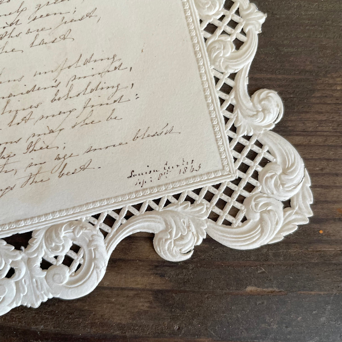 Anitque Victorian 1843 Card – No.4 Vintage