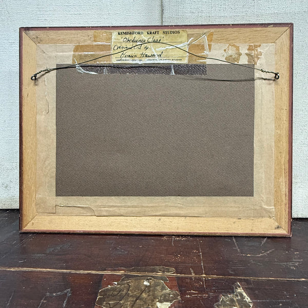 Vintage Obedience Dog Painting on Board