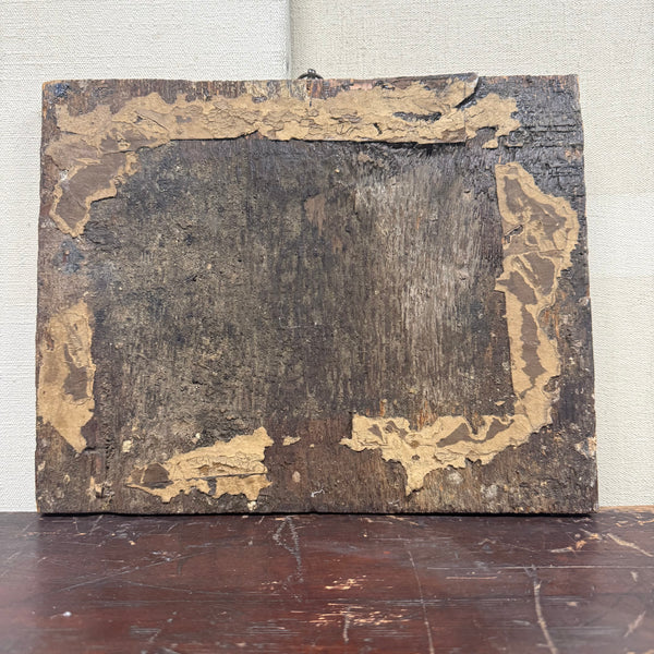 Antique Victorian Cows Painting on Wood