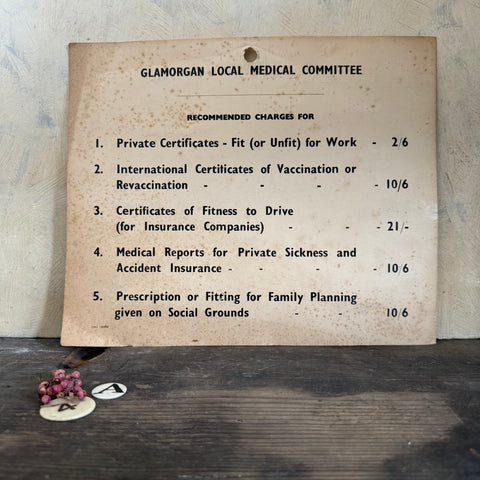 Vintage Medical Sign