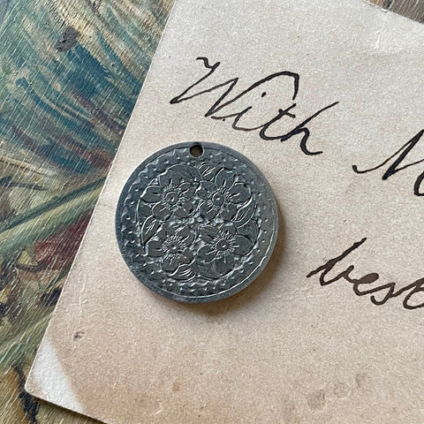 Victorian Floral Love Token Charm