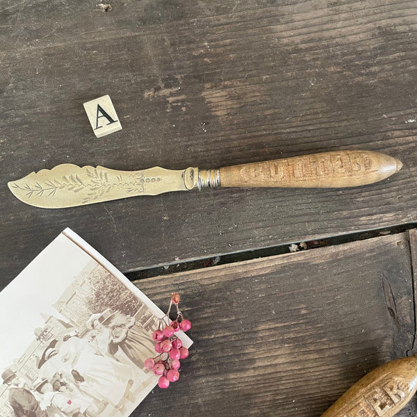 Antique Carved Butter Knives