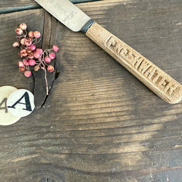 Antique Carved Handle Butter Knife