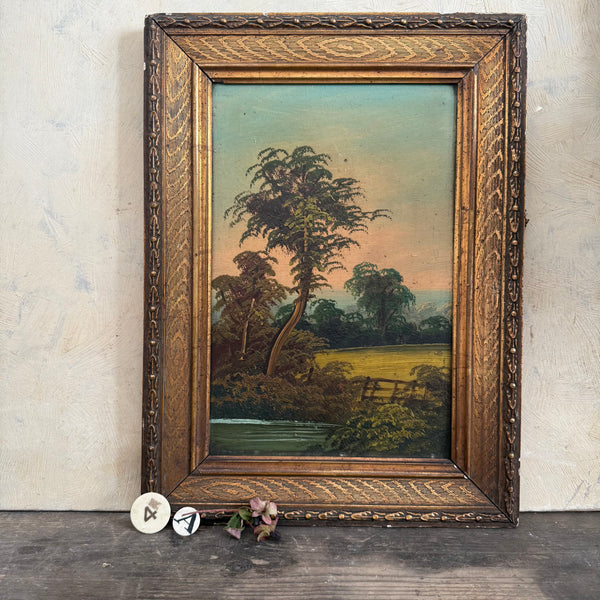 Antique Oil Country Side Painting