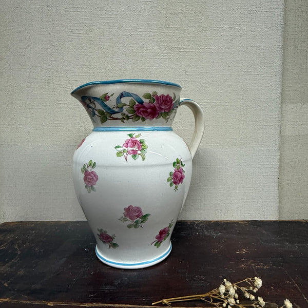 Beautiful Antique Rose Transfer Jug
