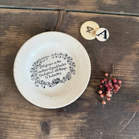 Antique 1840s Motto Plate
